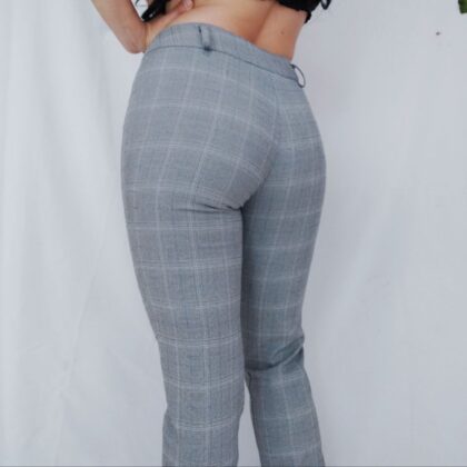 Pantalón Gris A Cuadros Talla 6-8